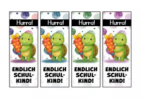 Vorschau - Mal- und Bastelvorlagen - Schildkrötenklasse Lesezeichen als Geschenk zur Einschulung - Seite 3