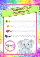 Vista previa - Hojas de trabajo - TRAZANDO CON ELEFANTES - Portada