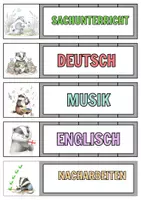 Vorschau - Präsentationen/Tafelbilder - Tagestransparenz | Tagesablauf mit süßem Klassentier Dachs –Dachsklasse - Seite 1