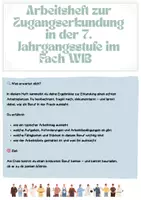 Vorschau - Arbeitsblätter - Arbeitsheft Zugangserkundung im Fach WiB 7. Jahrgangsstufe - Seite 1