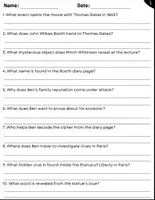 Vorschau - Arbeitsblätter - Movie Guide: National Treasure 2: Book Of Secrets (2007) - Questions and Activities with Answers - Seite 1
