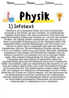 Vorschau - Unterrichtsreihen - Elastische und inelastische Stoße - Informationen und Aufga - Seite 1