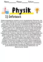 Vorschau - Unterrichtsreihen - Elektromagnetische Induktion - Informationen und Aufgaben - Seite 1