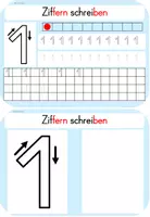 Vorschau - Aufgabenkarten - Ziffern Schreibkurs und Bündeln (0-9) - Seite 1