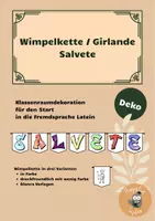 Vorschau - Mal- und Bastelvorlagen - Latein Wimpelkette / Girlande Salvete Klassenraumdekoration - Deckblatt