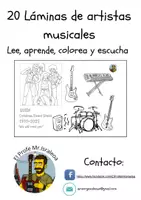 Vista previa - Hojas de trabajo - 20 LÁMINAS ARTISTAS Y COMPOSITORES MUSICALES - Portada