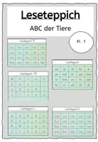 Vorschau - Aufgabenkarten - Leseteppich (Aufbau zum ABC der Tiere) - Deckblatt