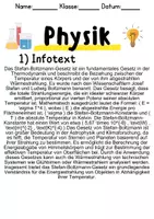 Vorschau - Unterrichtsreihen - Gesetz von Stefan-Boltzmann – Informationen und Aufgaben - Seite 1