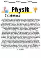 Vorschau - Unterrichtsreihen - Gravitation – Informationen und Aufgaben - Seite 1