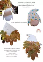 Vorschau - Mal- und Bastelvorlagen - Blätterzwerge basteln mit Herbstblättern - Seite 1