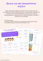 Vorschau - Spiele - Zurük aus den Sommerferien DaZ/DaF - Deckblatt