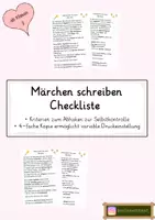 Vorschau - Merkblätter - Märchen schreiben Checkliste - Deckblatt