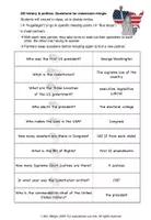 Vorschau - Aufgabenkarten - US history & politics: Classroom mingle + multiple choice quiz - Seite 1
