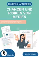 Vorschau - Arbeitsblätter - Komplette Unterrichtsstunde: Chancen und Risiken von Medien - Deckblatt