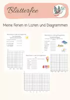 Vorschau - Arbeitsblätter - Meine Ferien in Listen und Diagrammen I Daten&Diagramme - Deckblatt