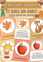 Vorschau - Spiele - Bewegungskarten: Fit durch den Herbst - Deckblatt