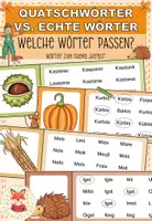 Vorschau - Arbeitsblätter - Pseudowörter (Quatschwörter) vs. echte Wörter: Wörter zum Thema "Herbst" - Deckblatt