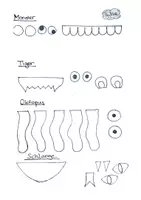Vorschau - Mal- und Bastelvorlagen - Kunst & Werken, Eckenmonster Lesezeichen aus Papier falten - Seite 1