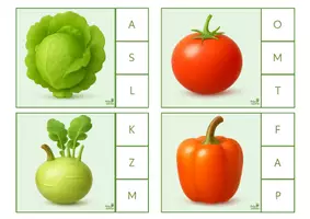 Vorschau - Stationenlernen - Klammerkarten mit Anlauten (Obst und Gemüse) - Seite 3