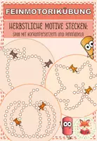 Vorschau - Fördermaterial/Inklusion - FREEBIE: Herbstliche Feinmotorikübung (Pinnnadeln & Korkuntersetzer) - Deckblatt
