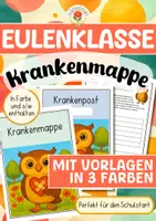 Vorschau - Arbeitsblätter - Eulenklasse - Krankenmappe (Schulstart) - Deckblatt