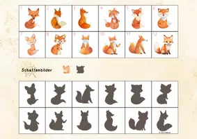Vorschau - Arbeitsblätter - 🦊 Fuchs Klettmappe Schattenbilder zählen schau genau - Seite 2