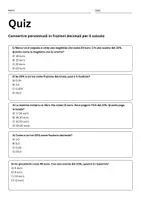 anteprima - Quiz - Quiz: convertire percentuali in frazioni decimali per il calcolo - Pagina 1