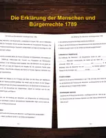 Vorschau - Arbeitsblätter - Die Erklärung der Menschen und Bürgerrechte 1789 - Deckblatt
