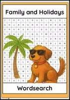 Vorschau - Spiele - Family & Holidays – Wordsearch + Writing Task (Englisch, Klasse 6) - Deckblatt
