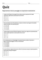 anteprima - Quiz - Quiz: rappresentare ciascun passaggio con espressioni matematiche - Pagina 1