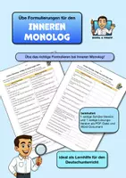 Vorschau - Arbeitsblätter - DEUTSCH: Innerer Monolog - richtiges Formulieren üben - Deckblatt