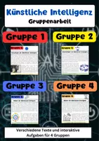 Vorschau - Stationenlernen - Künstliche Intelligenz Gruppenarbeit: Grundlagen, Anwendungen, Chancen und Risiken - Deckblatt