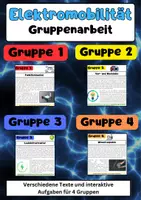 Vorschau - Stationenlernen - Elektromobilität Gruppenarbeit: Vorteile, Funktionsweise und Ladeinfrastruktur - Deckblatt