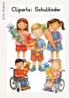 Vorschau - selbst erstellte Cliparts/Grafiken - Cliparts: Schulkinder und Schultüten zum Schulanfang - Deckblatt