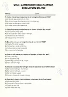anteprima - Quiz - I cambiamenti nella famiglia e nel lavoro del ´900 - Quiz - Pagina 1