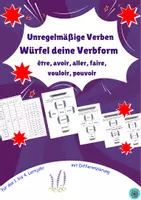 Vorschau - Arbeitsblätter - Jeu: Unregelmäßige Verben (avoir, être, aller, faire, vouloir, pouvoir) - Deckblatt