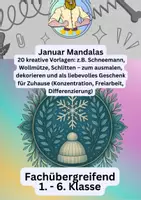 Vorschau - Mal- und Bastelvorlagen - Januar Mandalas - Deckblatt