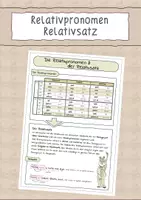 Vorschau - Arbeitsblätter - Latein: Die Relativpronomen und der Relativsatz - Deckblatt