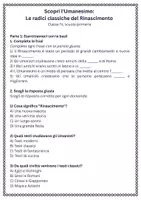 anteprima - Esercizi - Scopri l´Umanesimo - Le radici classiche del Rinascimento - Scheda di lavoro - Pagina 1