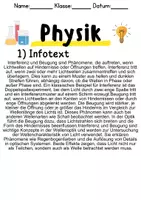 Vorschau - Unterrichtsreihen - Interferenz - Informationen und Aufgaben - Seite 1