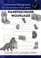 Vorschau - Anderer Materialtyp - Namensschilder Wolf | 6 Motive Wolfklasse Wolfsklasse - Deckblatt
