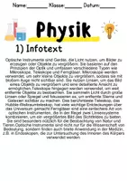 Vorschau - Unterrichtsreihen - Optische Instrumente - Informationen und Aufgaben - Seite 1