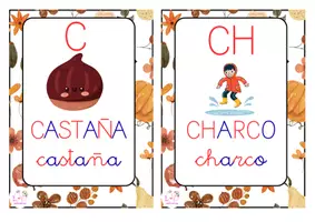 Vista previa - Decoración del aula - Flascards con el alfabeto del otoño letra escolar - página 2