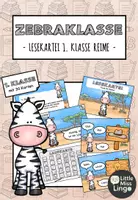 Vorschau - Stationenlernen - Zebraklasse - Lesekartei 1. Klasse - Reime - Zebra - Deckblatt