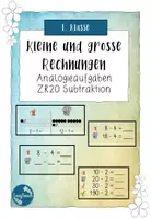 Vorschau - Arbeitsblätter - Kleine und grosse Rechnungen - ZR20 Subtraktion für die 1. Klasse - Analogieaufgaben - Deckblatt