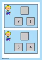 Voorbeeld - Getallen splitsen - Pyramide sommen (groep 3) - Pagina 1