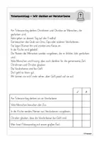 Vorschau - Arbeitsblätter - Totensonntag Lesehäppche - Lesetext mit Aufgaben - Seite 1