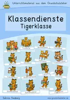 Vorschau - Poster - Tigerklasse: Klassendienste (Klassentier Tiger) - Deckblatt