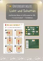 Vorschau - Stundenentwürfe - Unterrichtsskizze Experiment Licht und Schatten + Arbeitsblätter - Deckblatt