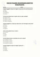 anteprima - Quiz - Selezionare aggettivi qualificativi - Pagina 1